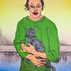Woman With Cat by Helmut Böhm