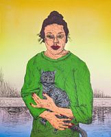 Frau mit Katze