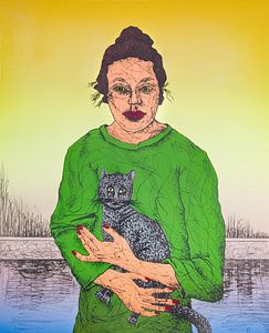 Femme avec un chat