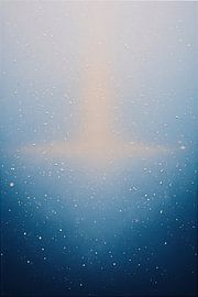 Minimalistische Wanddekoration mit blauen Regentropfen auf Glas – Abstraktes Poster mit Wassertropfen – Stimmungsvolle Dekoration mit sanftem blauen Farbverlauf von VICTOR S