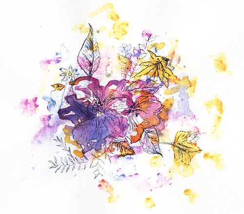 Explosion de couleurs avec des fleurs