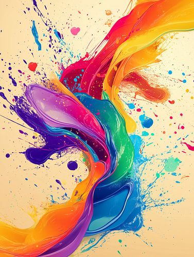 Kleurspatten in felroze en geel