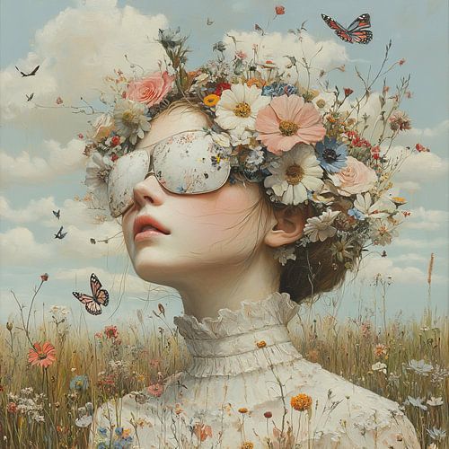 Flowers Woman by Eye catching paintings