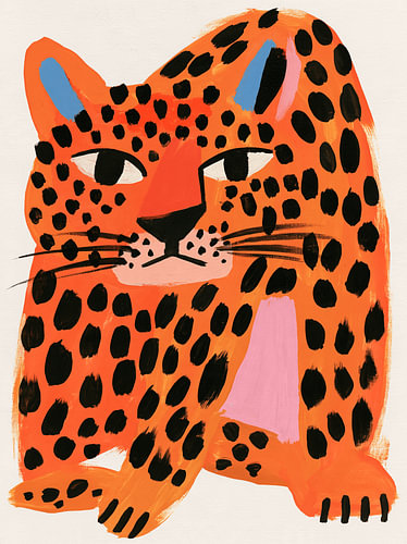 Wilder Leopard – Naive Tiermalerei