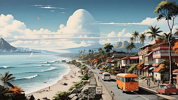 Stimmungsvolle Szene in einer karibischen Umgebung