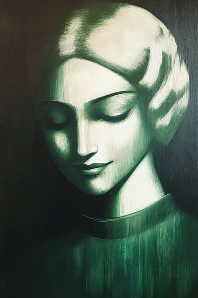 portrait mélancolique d'une femme par Franka Poulain