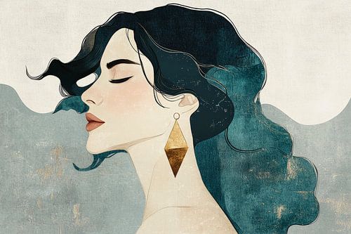 Femme fatale in gentle wind chimes