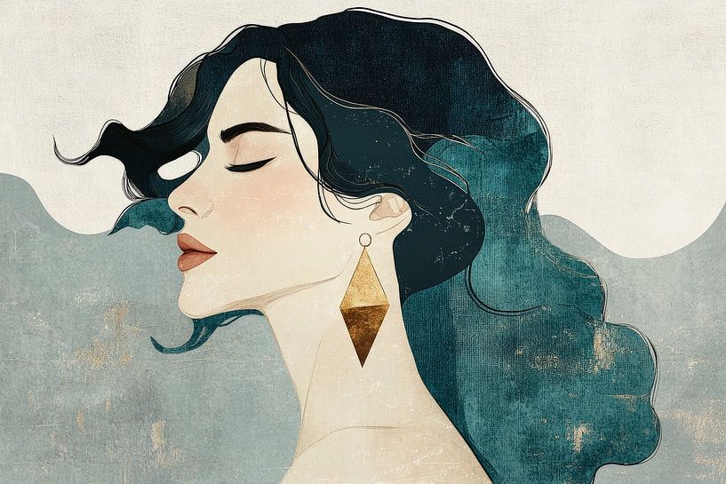 Femme fatale in gentle wind chimes by Poster Art Shop