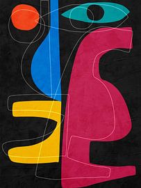 Colourful geometric organic abstract art by Online Arts