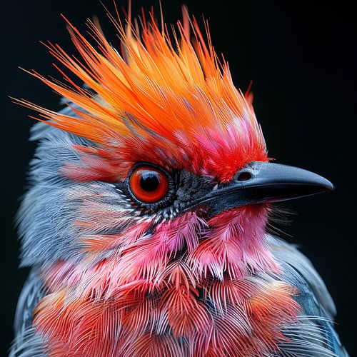 Close-up van een exotische vogel met kleurrijk verenkleed