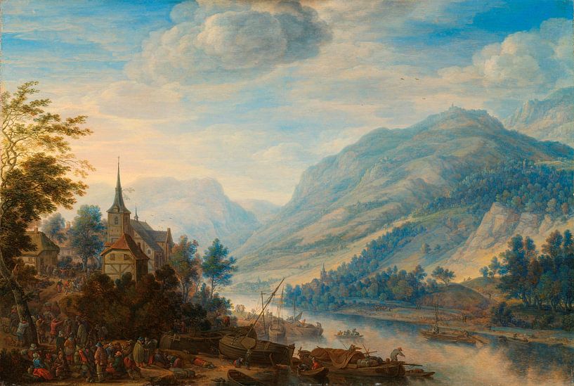 Uitzicht op de Rijn bij Reineck, Herman Saftleven van Meesterlijcke Meesters