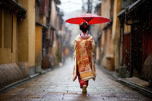 schilderacgtig Japan Geisha