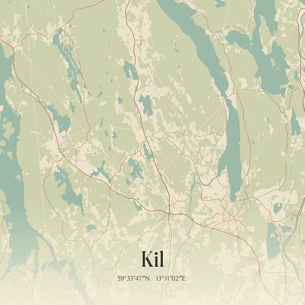Vintage map of Kil, Sweden. by Prints of Place