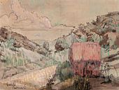 Emile Bernard - Rood huisje op een heuvel van Peter Balan thumbnail