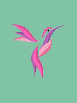 Oiseau coloré sur fond vert sur H.Remerie Photographie et art numérique