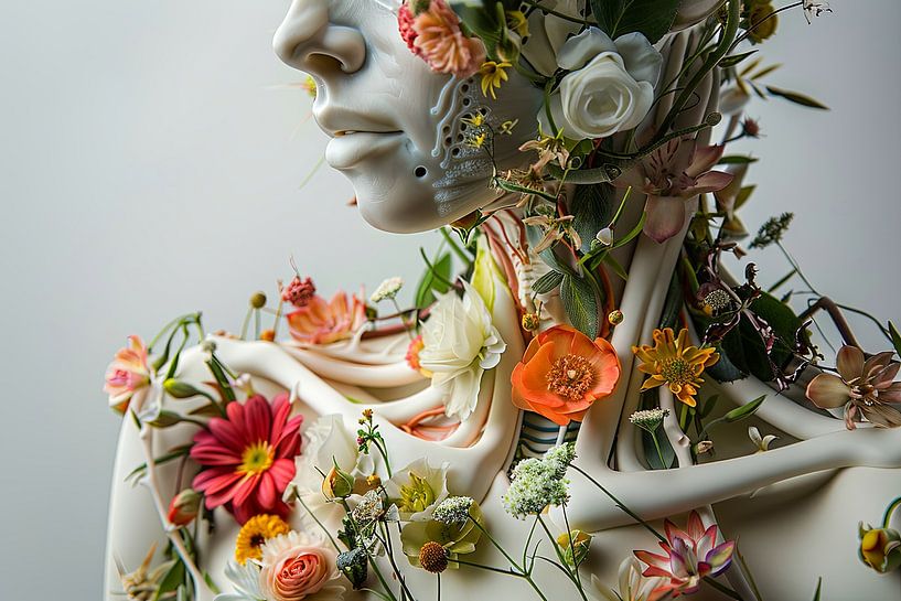 portret met bloemen van Egon Zitter