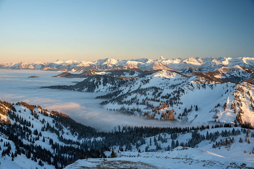 Sunset at Obheiter above the Nagelfuhkette by Leo Schindzielorz