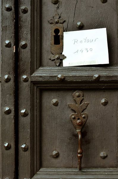 Time Traveler - Message on Medieval Door by Carolina Reina Photography