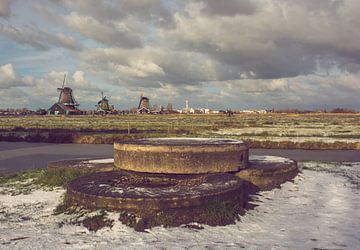 Het landschap van de Zaanstreek met molens. van Zaankanteropavontuur