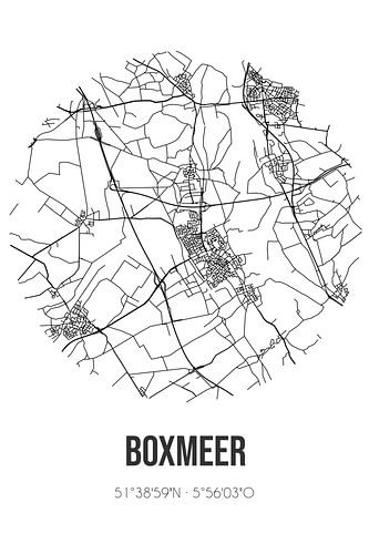 Boxmeer (Noord-Brabant) | Landkaart | Zwart-wit