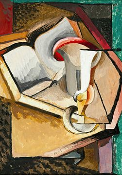 Antonín Procházka - Still Life with Cup and Book (1915) by Peter Balan