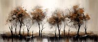 Modern Impressionisme Abstract Bruin Herfstbos