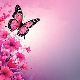 Im Rausch der Farben: Ein pinker Schmetterling als Symbol der Lebendigkeit