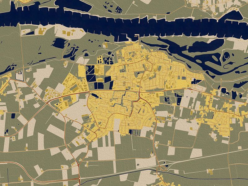 Map of Druten in the style of Gustav Klimt by Maporia