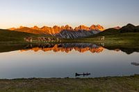 Sunset at the mountain lake