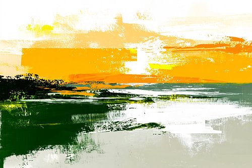 Abstract geel-groen landschap