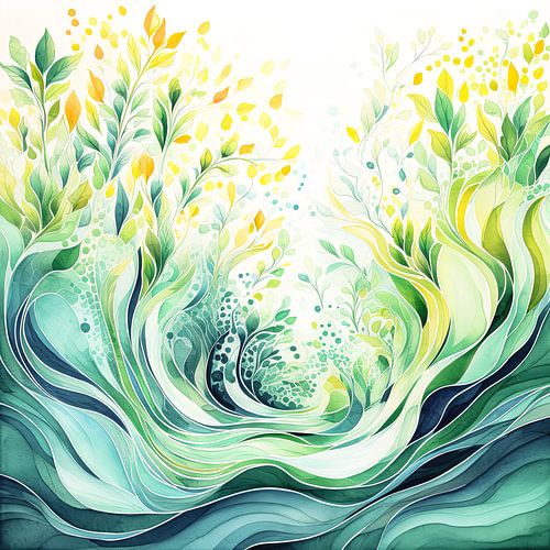 Golvend zomers veld met wilde planten