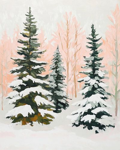 Snow-covered Pines by Wonderful Art