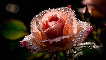 Gouttes de pluie sur une rose sur Mustafa Kurnaz