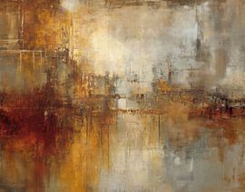 Abstrakte Malerei - Gold und Rost Kraftvoll und modern von Joriali Abstrakte Kunst