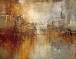 Abstract Painting - Gold and Rust Powerful and Modern