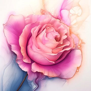 Rosa und goldene Rose von Virgil Quinn - Decorative Arts