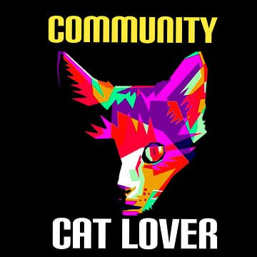 Prachtig gekleurd kattenlogo voor de kattengemeenschap van Azka Azkanio
