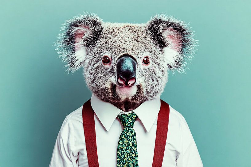 Koala with tie in suit by Imperial Art House