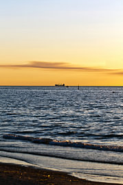 Golden hour on the Baltic Sea in Warnemünde 