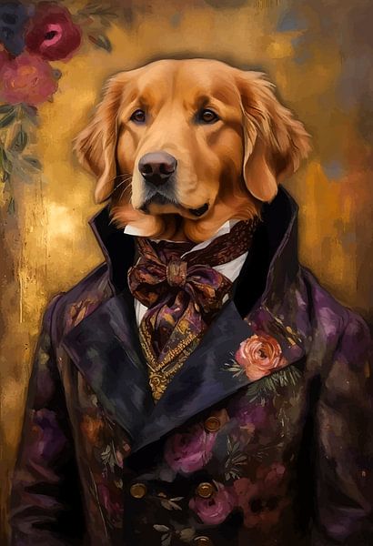 Golden Retriever Hond in Victoriaanse Jurk van MIROKKU