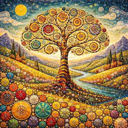 Lebensbaum in einem fantastischen Landstrich von Claudia Gründler