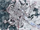 Kaart van Nancy in de stijl 'White Winter' van Maporia thumbnail