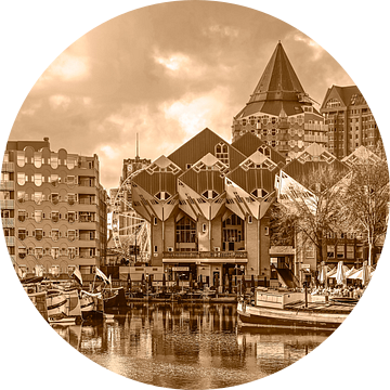 Rotterdam Kubuswoningen - monochroom van Frans Blok