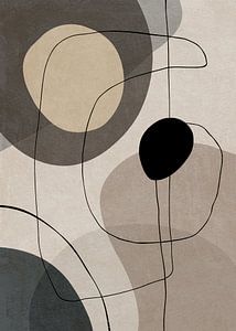 Abstrakte Kunst mit geometrisch organischen Formen und Linien