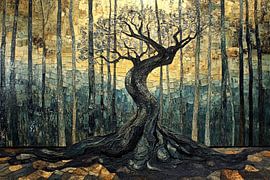 Ölgemälde spiritueller Wald von Egon Zitter