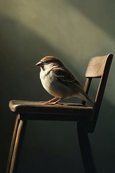 Een huismus in het licht