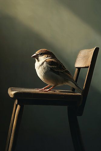 Ein Haussperling im Licht