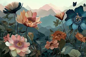 Bergblumen bei Sonnenuntergang Nr. 2