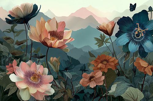 Bergbloemen bij Zonsondergang no.2