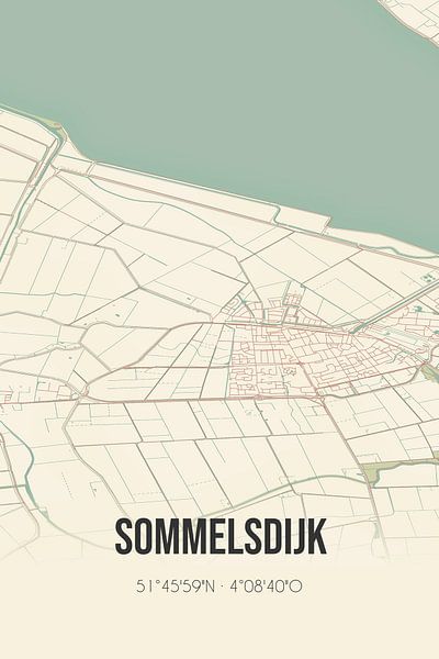 Vintage map of Sommelsdijk (South Holland) by Prints of Place